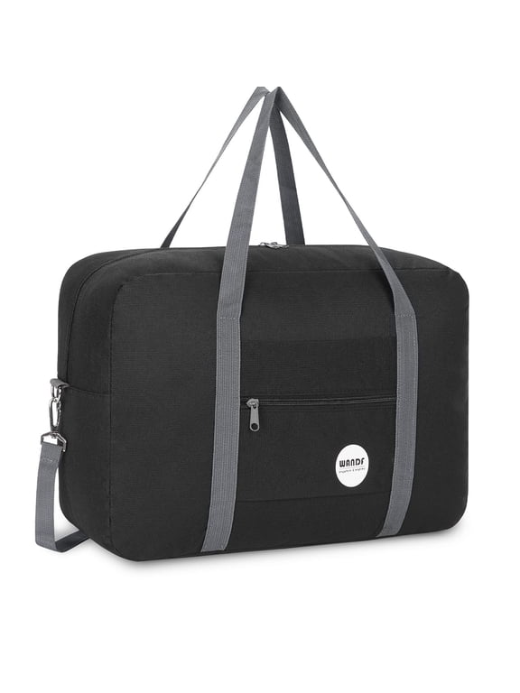 For Spirit Airlines Personal Item Bag 18x14x8,Travel Duffel Bag with Shoulder Strap,Underseat Foldable Carry-on Luggage for Men Women,Black Bags