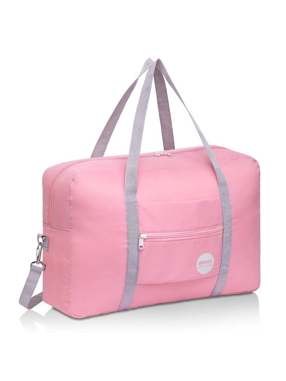 For Spirit Airlines Personal Item Bag 18x14x8, Travel Duffel Bag with Shoulder Strap,Underseat Foldable Carry-on Luggage for Women,Pink Bags