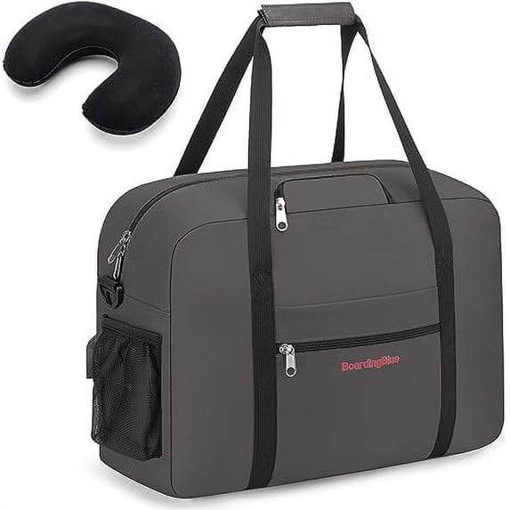 For Spirit, American Airline, Frontier 18X14X8 Inches Personal Item Under Seat Duffel Bag With Air Pillow And USB Port (Grey)