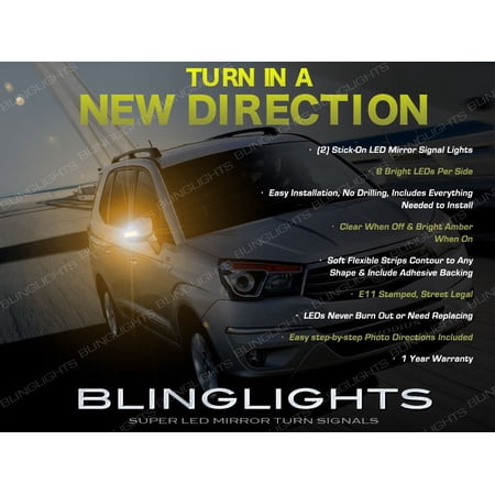 SsangYong Rodius Side Mirrors LED Turnsignals Lights Addon Blinkers Pair