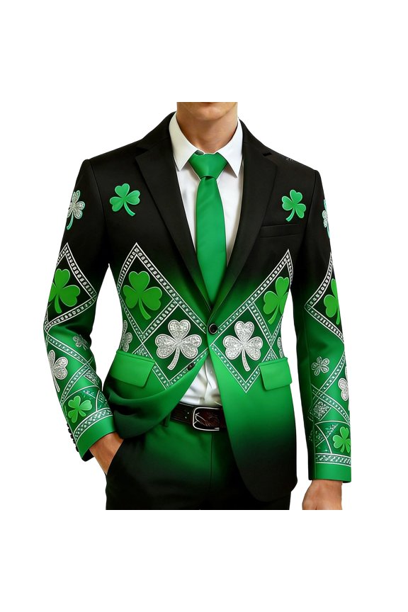 For St. Patrick's Day Classic Fit Blend Jacket For Formal And Casual Events