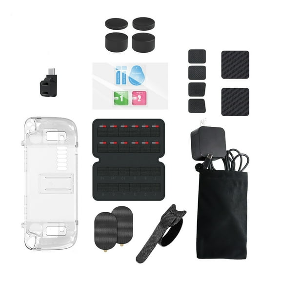 For Steam Deck Crystal Case Screen Sticker Silicone Pad Tempered Film Bag 19Pcs TAPDRA Spare Part
