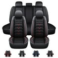thumbnail image 1 of For Subaru 5-Seats Car Seat Covers, Waterproof Front Rear Full Set Leather Cushion Protector for Impreza Legacy Outback Ascent Crosstrek WRX STI, Black, 1 of 13