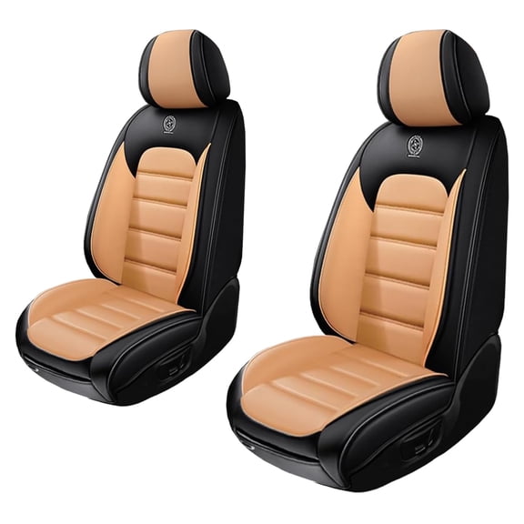 For Subaru 99% Models Leather Front Set Car Seat Covers Waterproof Durable Car Interior Protectors Universal Seat Cover for Cars(Black-Orange)
