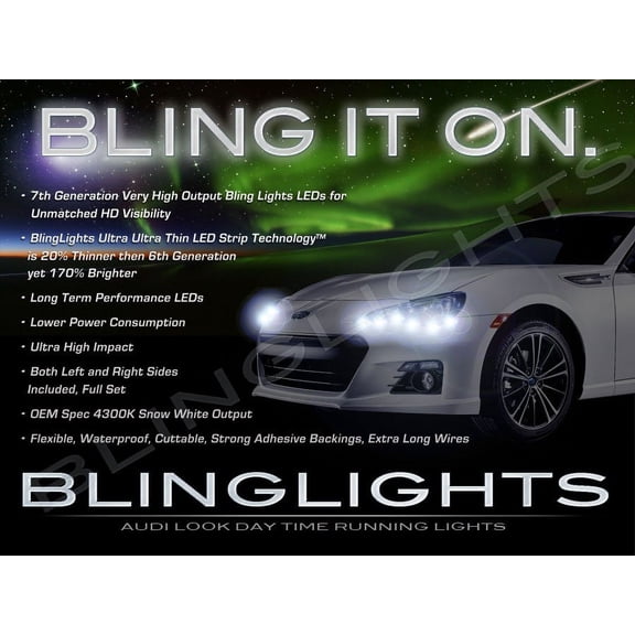 For Subaru BRZ LED DRL Light Strips for Headlamps Headlights Head Lamps Day Time Running Lights