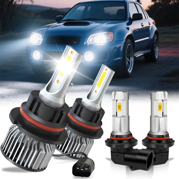 For Subaru Baja 2003-2006 9007 +9145 LED Headlight Bulbs 6500K White FOG LIGHT