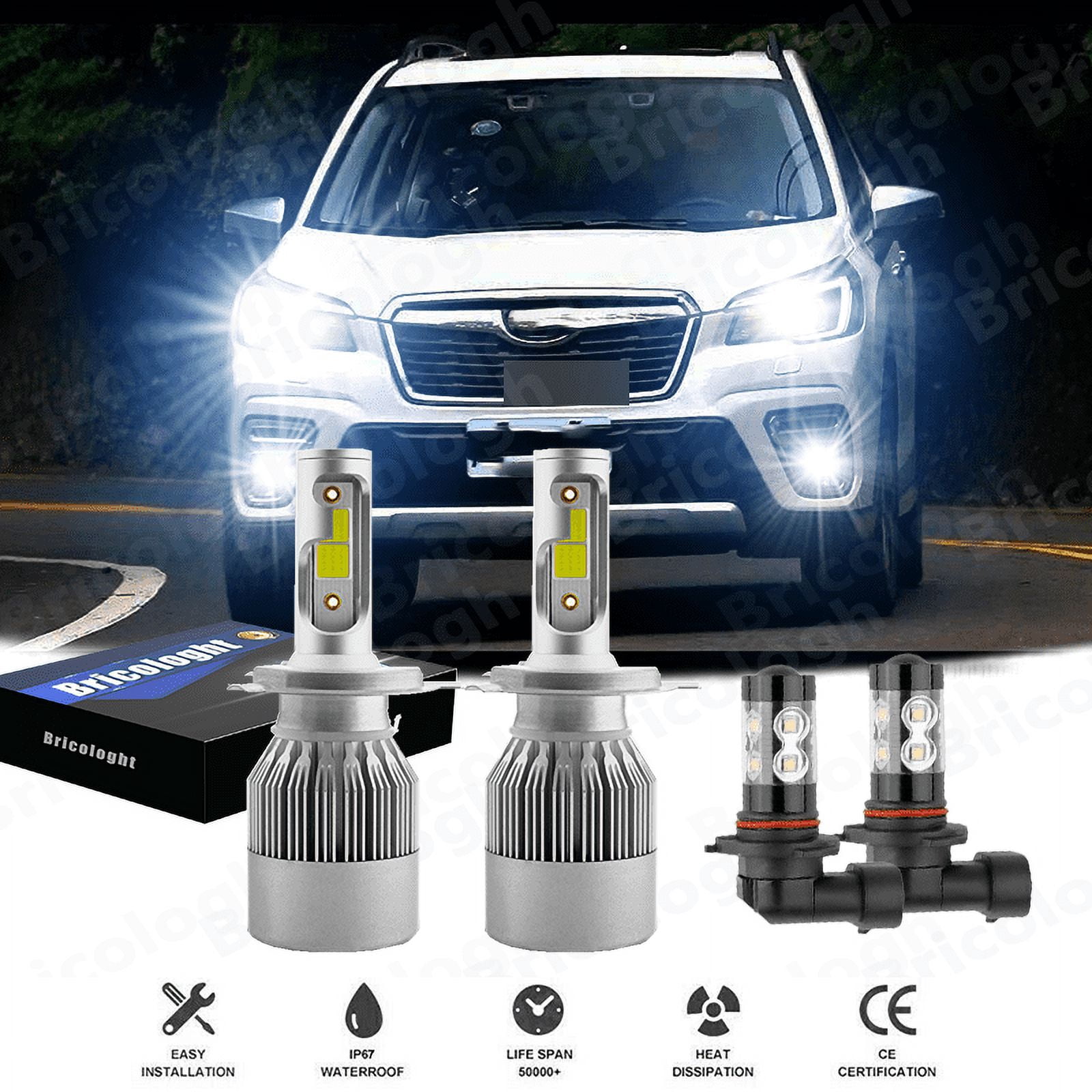 Pack ampoules LED HB4 9006 SUBARU Forester I (SF) (08.1997 à 09.2002) - 72W Blanc pur