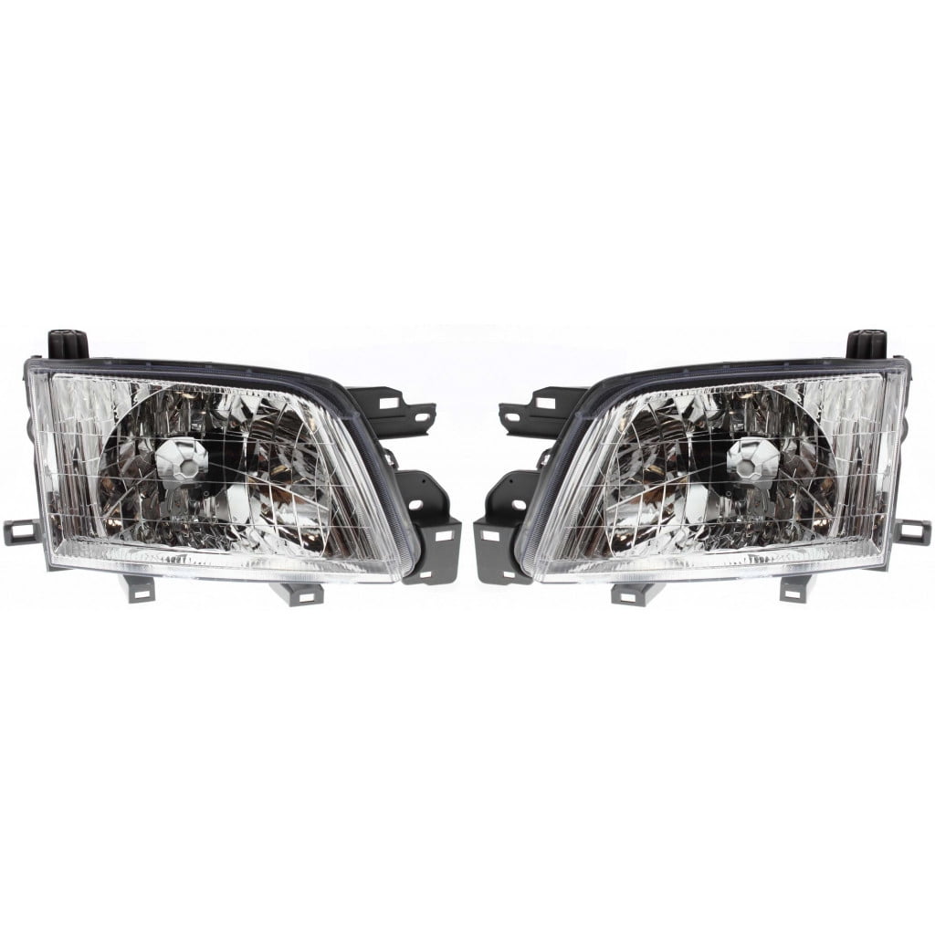 For Subaru Forester Headlight Assembly 2001 2002 Pair Driver and Passenger Side w Bulbs CAPA Certified Replacement For SU2502107