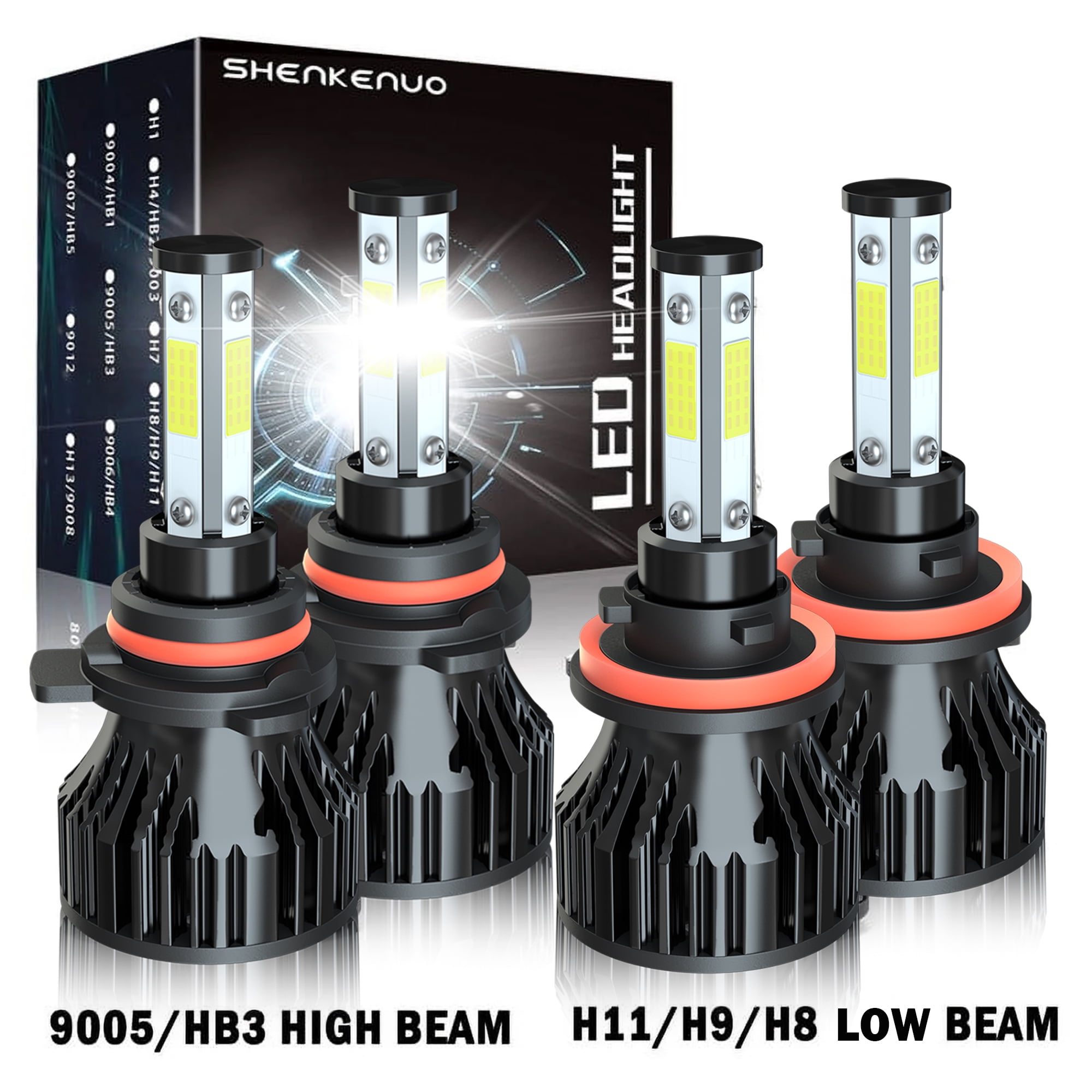 9005+H11 LED Headlight Combo 4 High Low Beam Bulbs Kit Super White Bright Lamps - Foto 8
