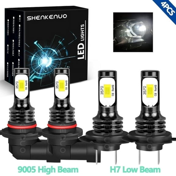 For Subaru Legacy 2008-2009 LED Headlights High Low Beam 4 Bulbs Combo Kit White