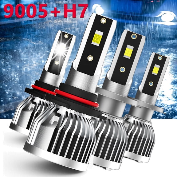 For Subaru Outback 2005-2014,LED Headlight Bulbs,9005 HB3 High beam and H7 Low Beam,Pack of 4