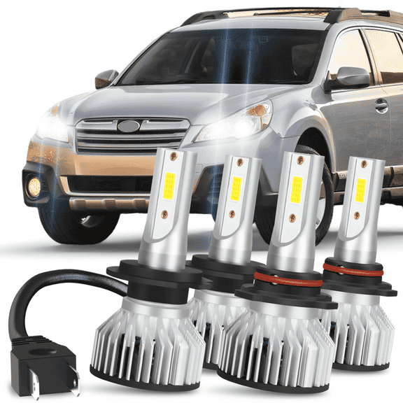 For Subaru Outback 2010 2011 2012 2013 2014 4X LED Headlight Bulbs Kits High & Low Beam Combo 6000K Super Bright White