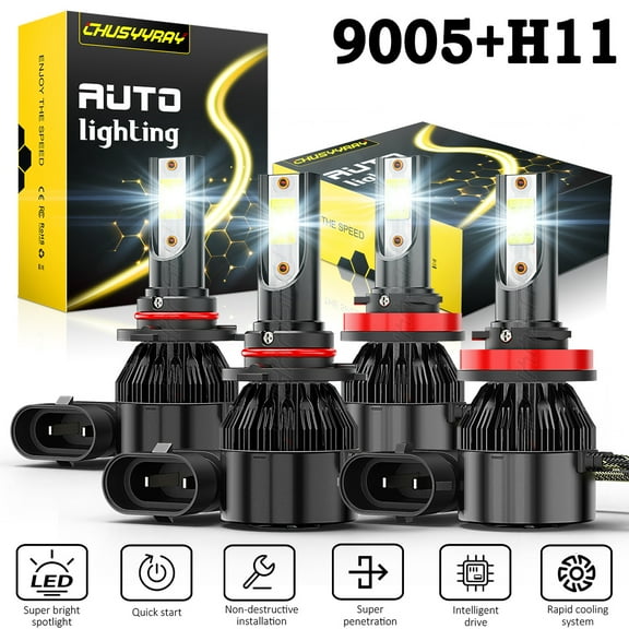 For Subaru forester 2009-2017 2018 LED Headlight High Low Beam Bulbs Combo Kit 6000K White 4 Pack