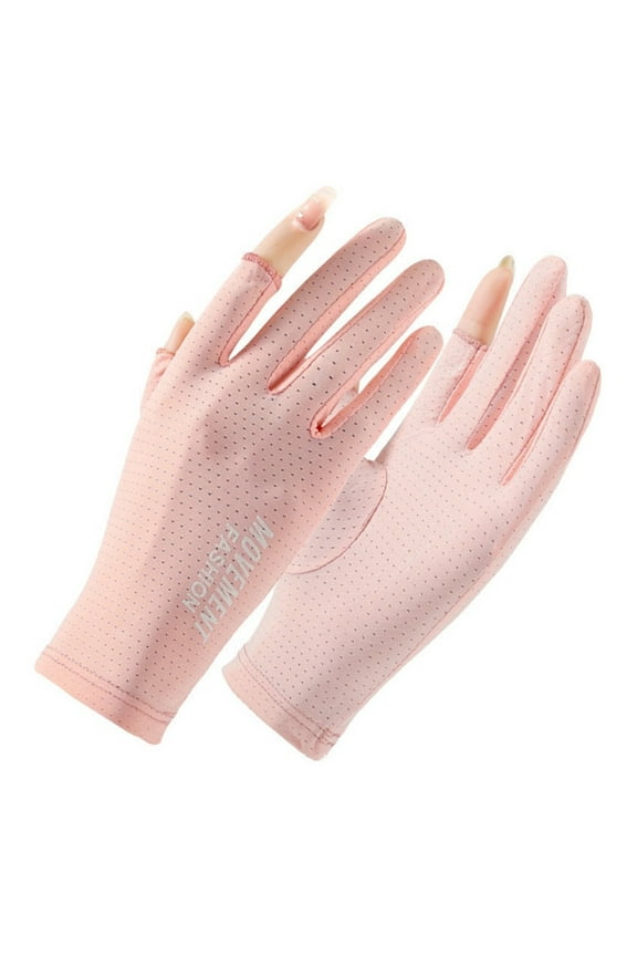 For Summer Driving Riding Fishing 2 Finger Cut Non-Slip Sunblock Gloves Thin Breathable Sun Protection Gloves ,Easy to Wear