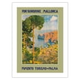 thumbnail image 1 of For Sunshine Majorca (Mallorca) Spain - Mediterranean Balearic Islands - Vintage Travel Poster by Erwin Hubert c.1950 - Bamboo Fine Art 290gsm Paper Print (Unframed) 24x32in, 1 of 4
