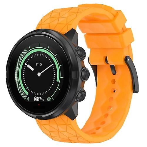 For Suunto 9 24mm Football Pattern Silicone Solid Color Watch Band