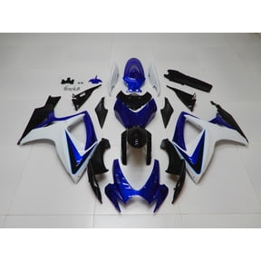 For Suzuki 2006 2007 GSX-R600/750 Glossy Black White Blue Injection Fairing Plastic Bodywork Windscreen Precut Heatshield