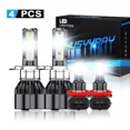 thumbnail image 1 of For Suzuki Aerio 2002-2007 4X LED Headlight High/Low + Fog Light Bulbs Kit 6000K, 1 of 12