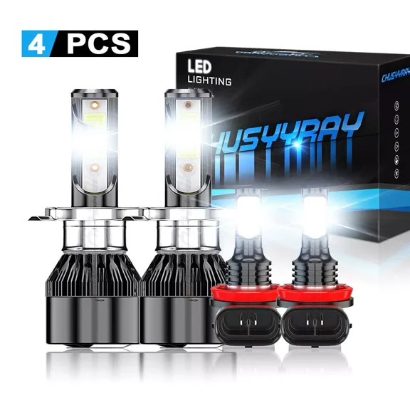 For Suzuki Aerio 2002-2007 4X LED Headlight High/Low + Fog Light Bulbs Kit 6000K