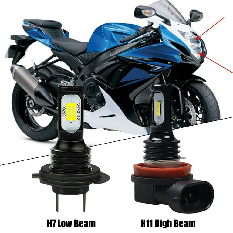 For Suzuki GSXR 600 750 2011 2020 6000K LED Headlight Bulbs High