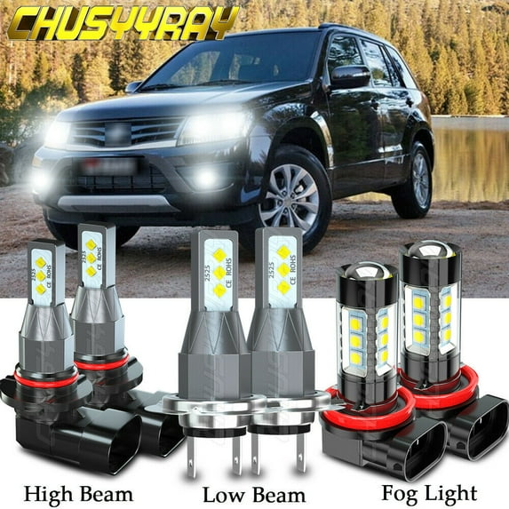 For Suzuki Grand Vitara 2006-2013 Combo 9005 H7 Faro LED + Luz antiniebla H11