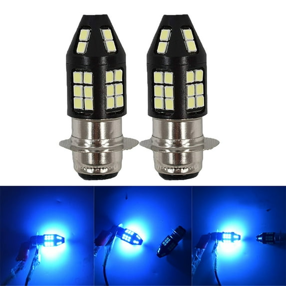 For Suzuki Vinson 500 4x4 2002-2007 LED Motorcycle Headlight Bulbs H6M Hi-Lo Beam P15D ATV 8000K Ice Blue