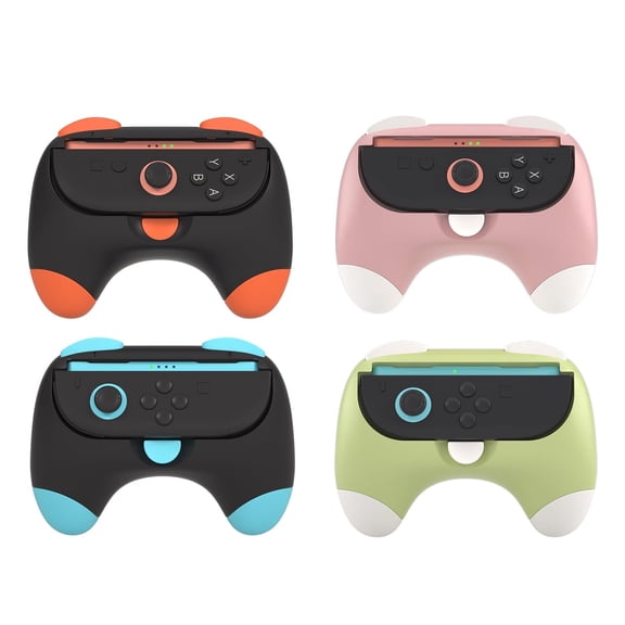 For Switch 2 2025 Controller Grips, Ergonomic Handles for Switch 2 Joy-Con, Anti-Slip & Lightweight Switch 2 Joycon Grips - Pink Green (4 Packs)