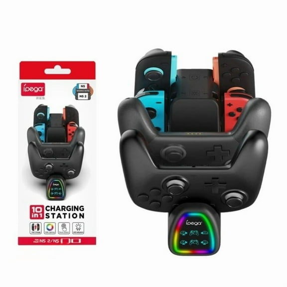 For Switch 2 controller 6-in-1 charging dock, compatible with NS/OLED, small controller charging stand, NS2 PRO controller charger.