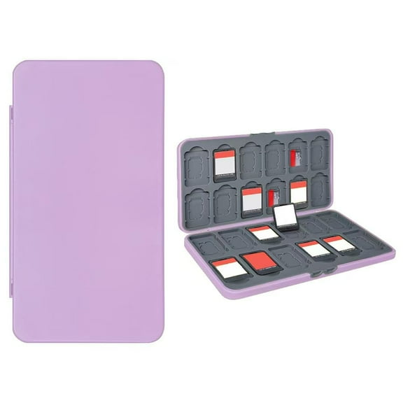 For Switch Game Case Holder for Switch 2 2025 Cartridge Case with 24 Game Card Slots & 48 Micro SD Card Slots, Hard Shell, Silicone Lining (H)