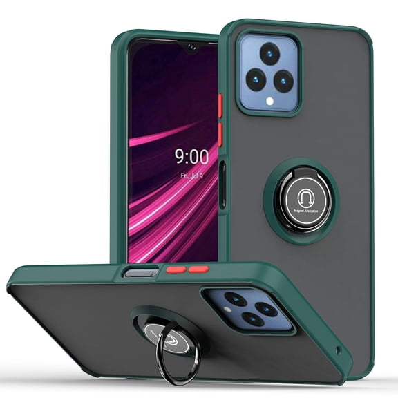 For T-Mobile REVVL 6 5G Q Shadow 1 Series TPU + PC Phone Case with Ring For T-Mobile REVVL 6 5G