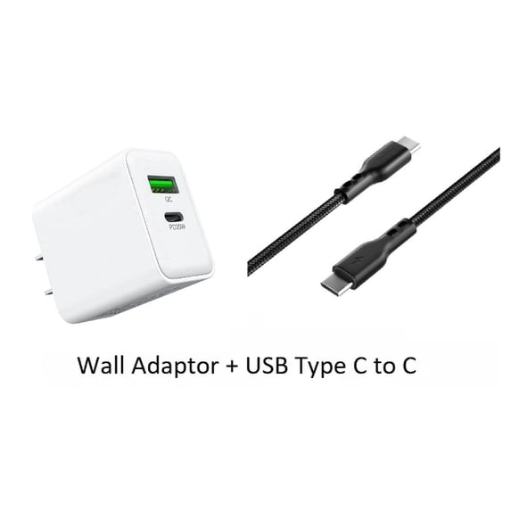 For T-Mobile REVVL 6X PRO 5G 2023 20W Fast Home Wall Charger + 3FT Type C to C USB Cable