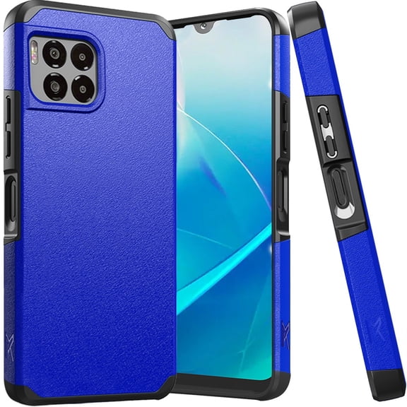 For T-Mobile REVVL 7 Pro 5G Slim Shockproof Hybrid Cover Cellphone Case - mk Blue