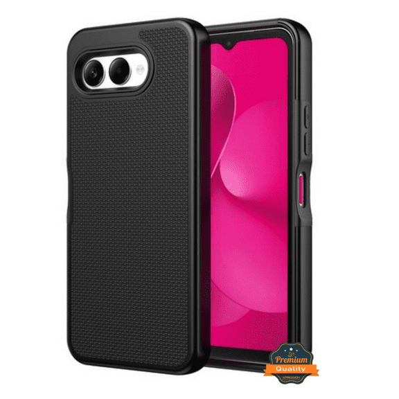For T-Mobile REVVL 8 2025 Rugged Hybrid Dual Layer Shockproof Case TPU + PC Cover [Black]