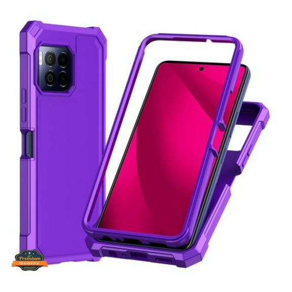 For T-Mobile REVVL 8 Pro 2025 Full Body Hybrid TPU Shockproof Heavy Duty Frame Protective Phone Case [Purple]