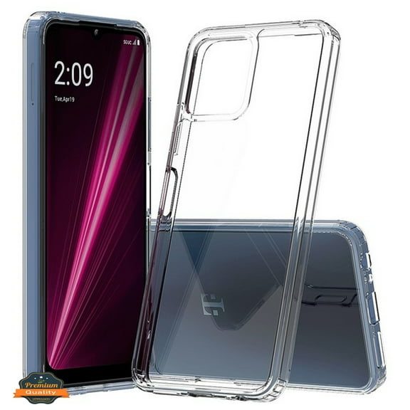 For T-Mobile Revvl 6 5G Crystal HD Clear Back Panel   TPU Bumper Frame Hybrid Thin Slim Hard Shockproof Defender Phone Case Cover by Xpression - Clear