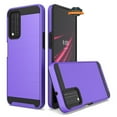 thumbnail image 1 of For T-Mobile Revvl 6 5G Slim Fit Rugged TPU + Hard PC Brushed Metal Texture Hybrid Dual Layer Armor Shockproof Phone Case Cover by Xpression - Purple, 1 of 8