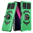 thumbnail image 1 of For T-Mobile Revvl 6 PRO 5G Dropproof Shockproof Kickstand Ring Stand Phone Case Cover With Tempered Glass Screen Protector - Green, 1 of 5