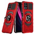 thumbnail image 1 of For T-Mobile Revvl 6 PRO 5G Dropproof Shockproof Kickstand Ring Stand Phone Case Cover With Tempered Glass Screen Protector - Red, 1 of 5