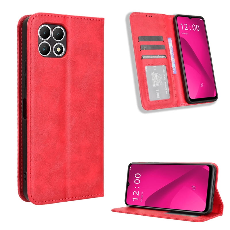 For T-Mobile Revvl 7  8 6 V+ Flip Phone Case Retro Leather Wallet Anti-fall Cover For T-Mobile Revvl 8 Pro T Phone Pro
