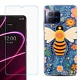 thumbnail image 1 of For T-Mobile Revvl 7 Pro 5G Phone Case, Shockproof Case Cover with Tempered Glass Screen Protector, by OneToughShield - Bee Flower, 1 of 3