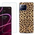 thumbnail image 1 of For T-Mobile Revvl 7 Pro 5G Phone Case, Shockproof Case Cover with Tempered Glass Screen Protector, by OneToughShield - Cheetah Gold/Black, 1 of 3