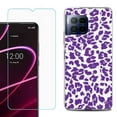 thumbnail image 1 of For T-Mobile Revvl 7 Pro 5G Phone Case, Shockproof Case Cover with Tempered Glass Screen Protector, by OneToughShield - Cheetah Purple, 1 of 3