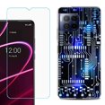 thumbnail image 1 of For T-Mobile Revvl 7 Pro 5G Phone Case, Shockproof Case Cover with Tempered Glass Screen Protector, by OneToughShield - Cosmos Circuit, 1 of 3
