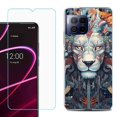 thumbnail image 1 of For T-Mobile Revvl 7 Pro 5G Phone Case, Shockproof Case Cover with Tempered Glass Screen Protector, by OneToughShield - Cyberpunk Lion, 1 of 3