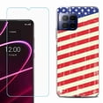 thumbnail image 1 of For T-Mobile Revvl 7 Pro 5G Phone Case, Shockproof Case Cover with Tempered Glass Screen Protector, by OneToughShield - Flag / USA, 1 of 3