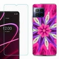 thumbnail image 1 of For T-Mobile Revvl 7 Pro 5G Phone Case, Shockproof Case Cover with Tempered Glass Screen Protector, by OneToughShield - Kaleidoscope Rose, 1 of 3