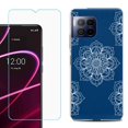 thumbnail image 1 of For T-Mobile Revvl 7 Pro 5G Phone Case, Shockproof Case Cover with Tempered Glass Screen Protector, by OneToughShield - Mandala / Blue, 1 of 3