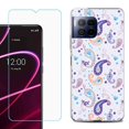 thumbnail image 1 of For T-Mobile Revvl 7 Pro 5G Phone Case, Shockproof Case Cover with Tempered Glass Screen Protector, by OneToughShield - Paisley Purple, 1 of 3