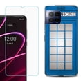 thumbnail image 1 of For T-Mobile Revvl 7 Pro 5G Phone Case, Shockproof Case Cover with Tempered Glass Screen Protector, by OneToughShield - Phone Booth Blue, 1 of 3