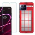 thumbnail image 1 of For T-Mobile Revvl 7 Pro 5G Phone Case, Shockproof Case Cover with Tempered Glass Screen Protector, by OneToughShield - Phone Booth Red, 1 of 3